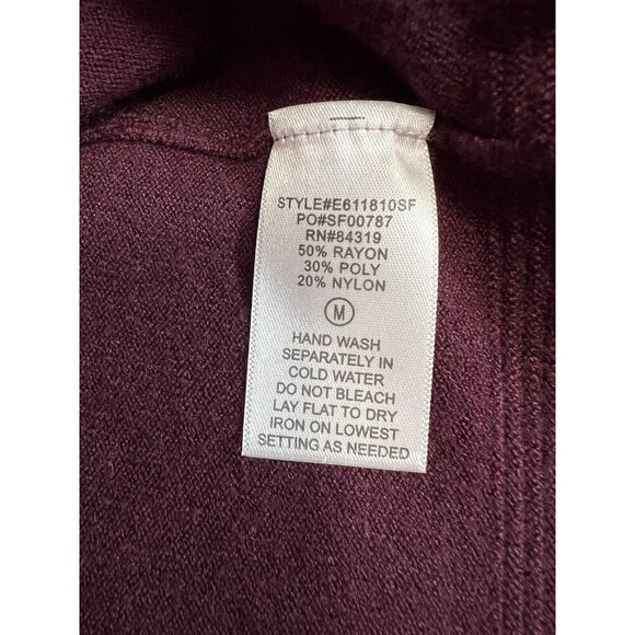 Evolution by Cyrus Womens Cardigan~Size M~Burgandy Soft Open Front~NWT L1 06 - Picture 10 of 10